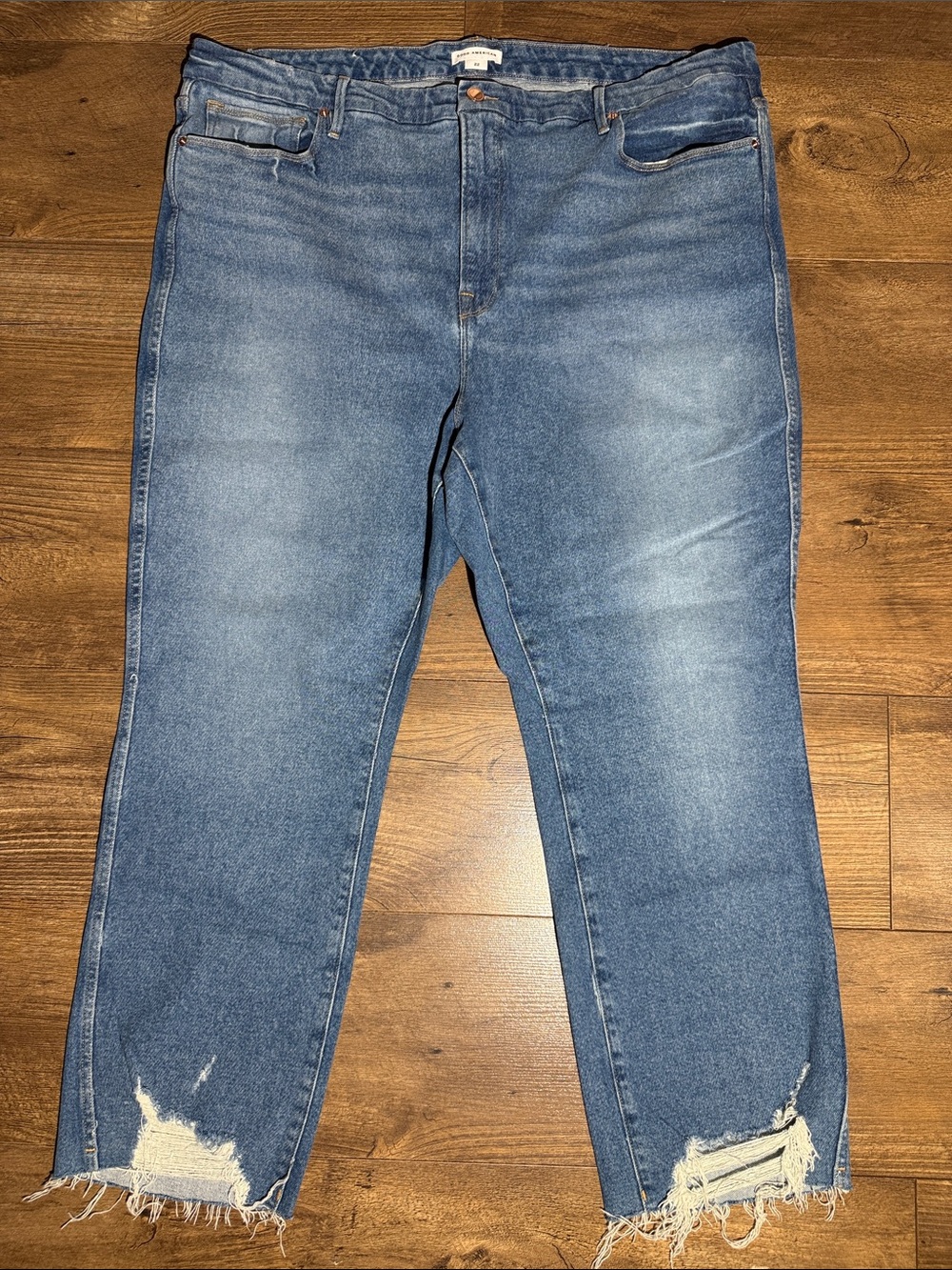 Good American Women’s Distressed Straight Leg Jeans - Size 22